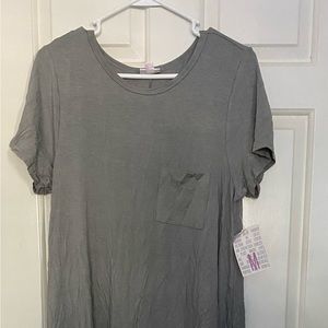 Nwt solid gray Lularoe Carly dress size medium